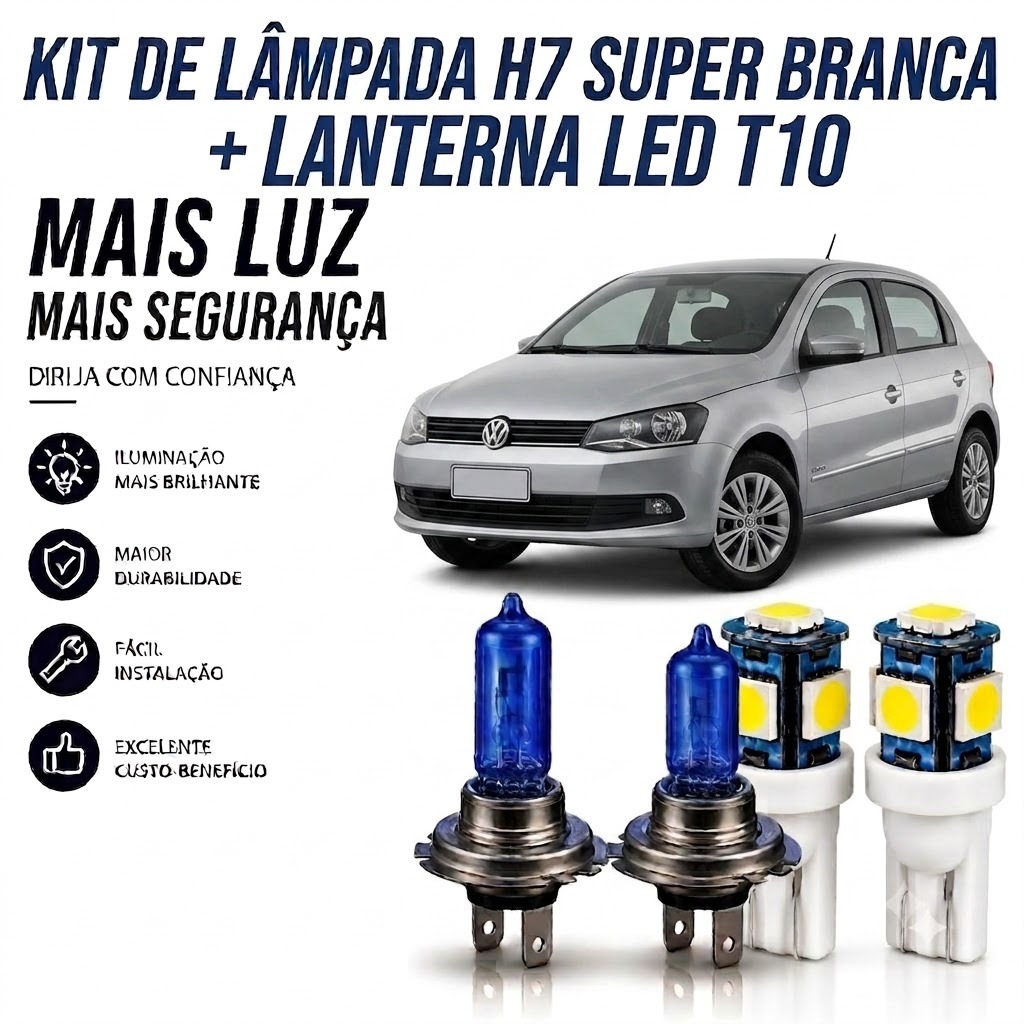 LAMPADA FAROL BAIXO - SUPER BRANCA GOL G6 2013 ATÉ 2016