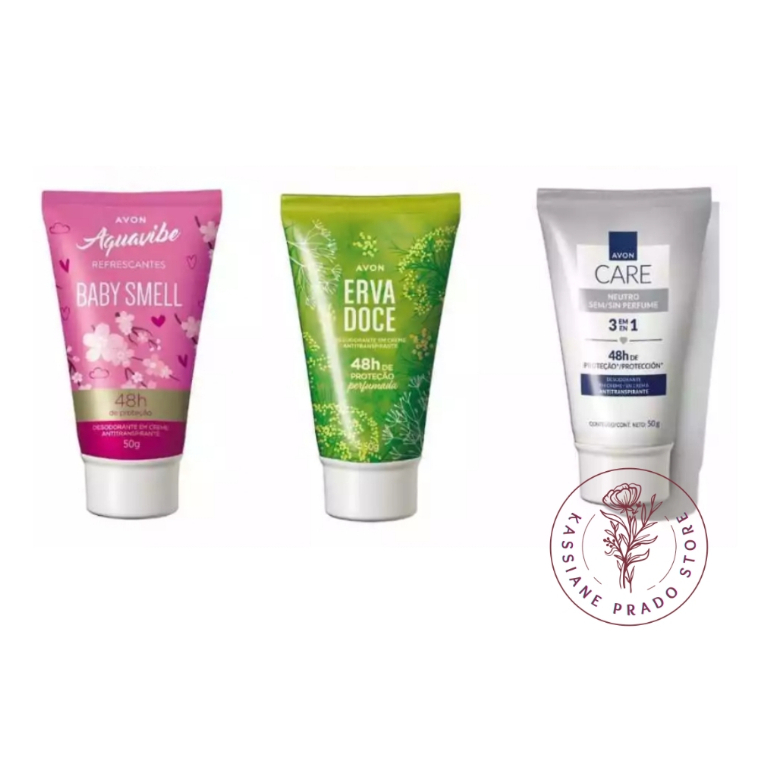 Desodorante em Creme AVON - Baby Smell/Erva Doce/Sem Perfume