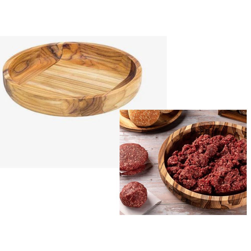 Gamela Redonda 31x5cm Grande Madeira Teca Stolf