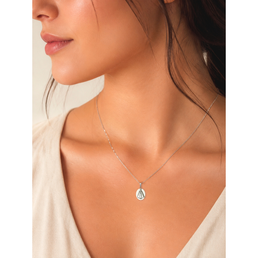 Pingente Nossa Senhora Aparecida Maior Folheado há Prata 950 - Ref. 157