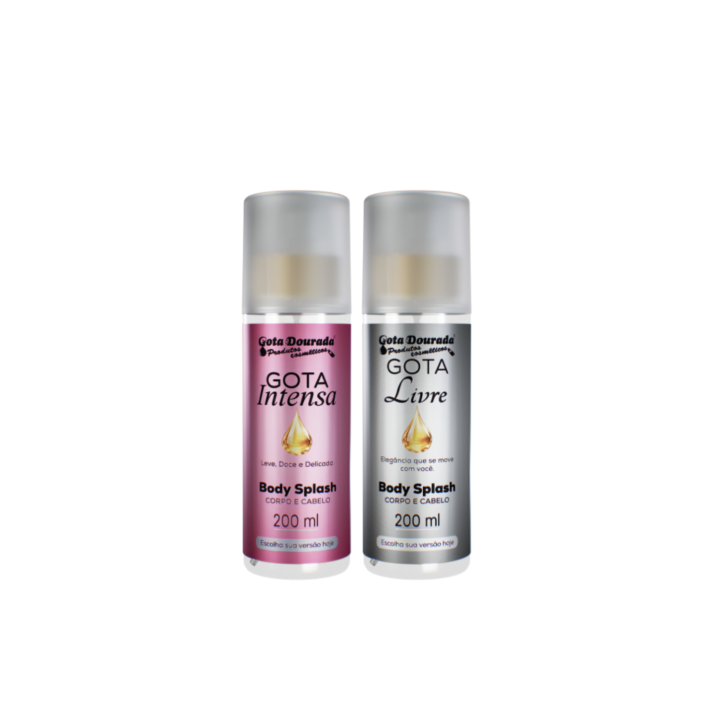 Dupla Body Splash Feminino Gota Dourada 200ml - Intensa e Livre