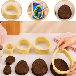 KIT CORTADORES OVO BROWNIE BLUESTAR 4 CORTADORES DE 50G, 150, 250 E 350G.PASCOA 2014 OFF (CHOCO)