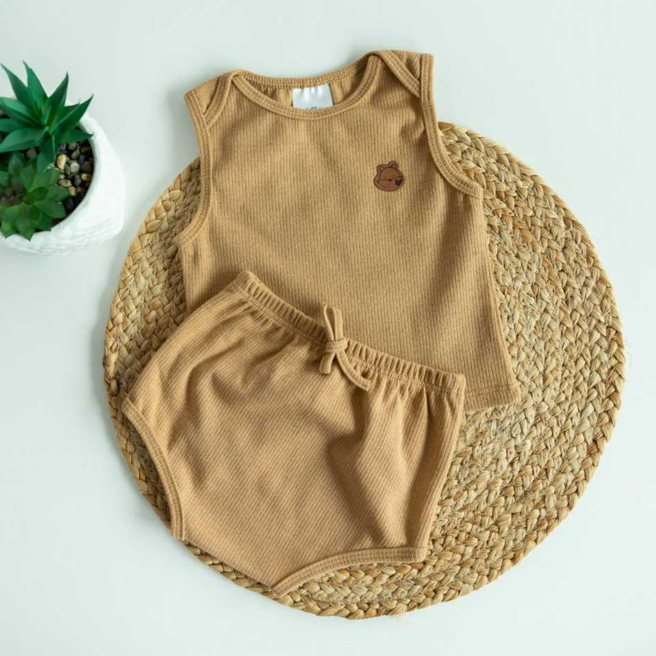 Kit 6 peças bebê unissex em algodão - conjuntos leves e confortáveis (Será Enviado 3 regata + 3 short tapa fralda) — imagem 2 de 2