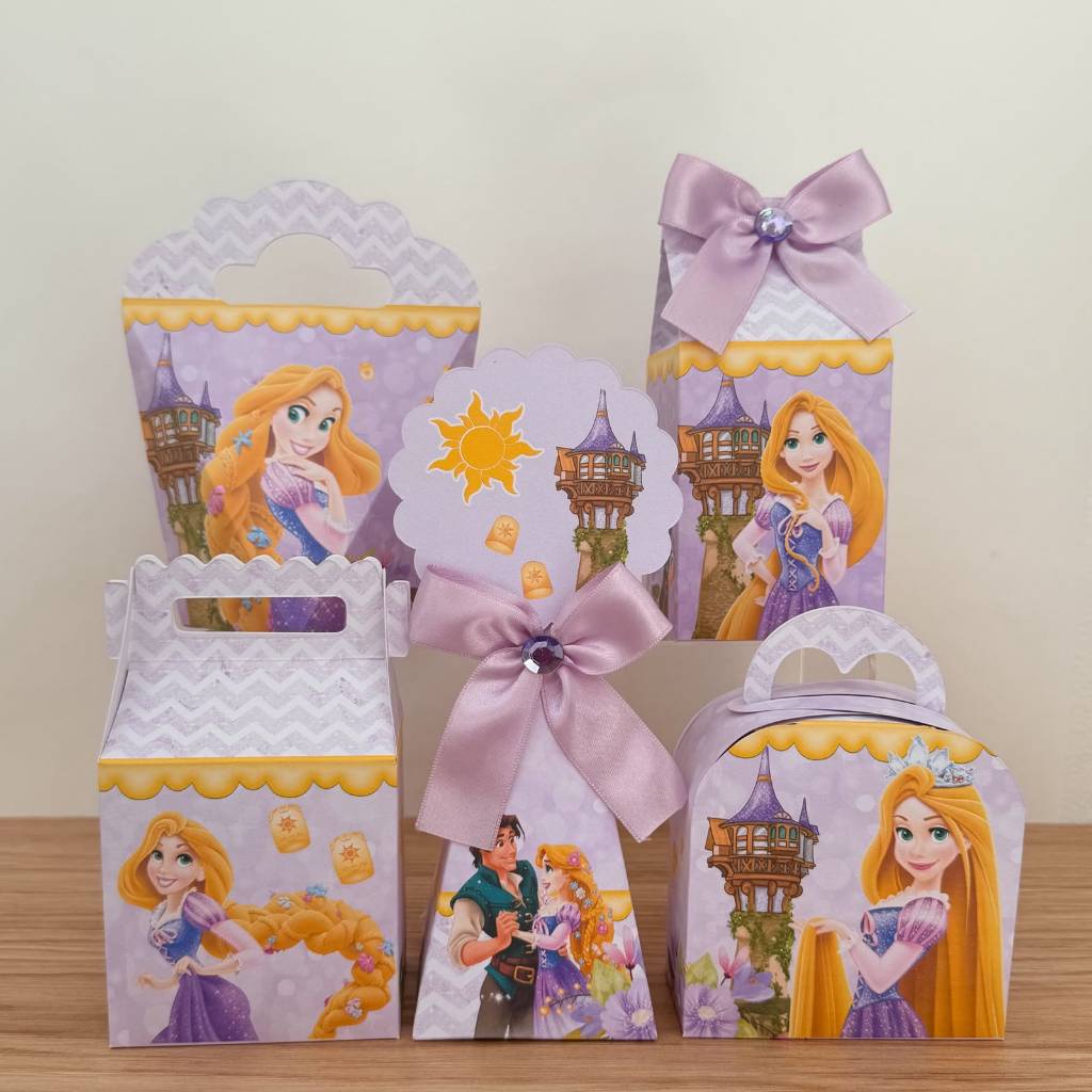 Kit de Caixas Rapunzel Personalizada /Lembrancinha de Festa /Aniversário