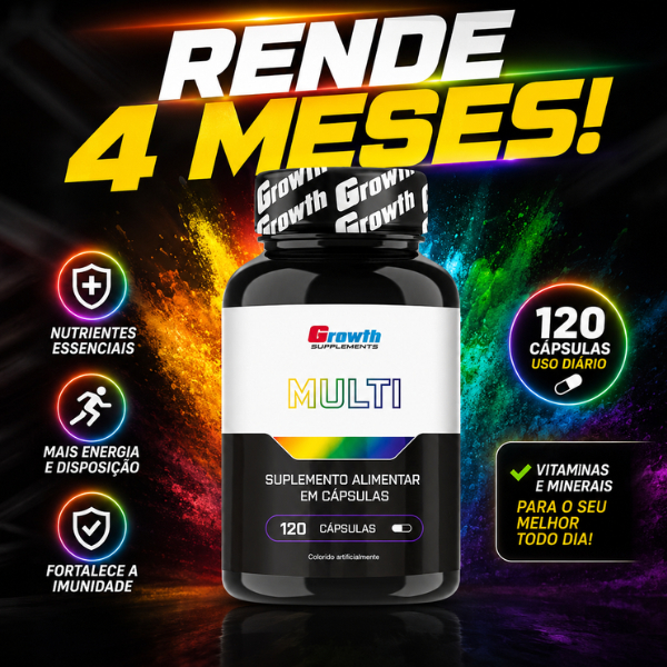 MULTIVITAMÍNICO 120 CÁPSULAS GR0WTH ( RENDE 4 MESES )