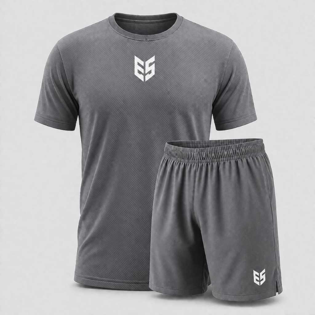 Kit Bermuda Masculina Academia + Camiseta Esportiva - Conjunto Calção e Camiseta DryFit