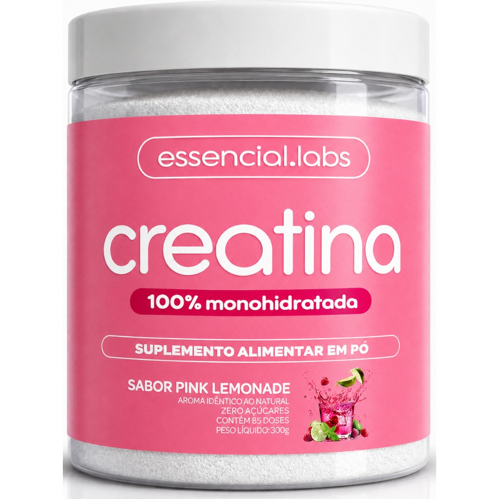 CREATINA MONOHIDRATADA 100% Pura - Sabor Pink Lemonade - 300g