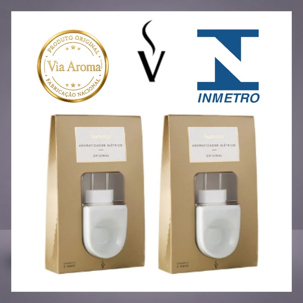 Kit 2 Aromatizadores Elétricos Porcelana Original Via Aroma Bivolt Essências e Óleos Essenciais — imagem 2 de 2