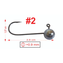 Micro-Jig para camarões de 4,5 cm 10 unidades, tamanho n°2.