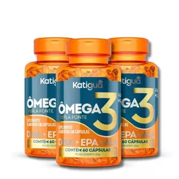 Kit com 3 Omega 3 Tripla Fonte 1000mg Original Natural Puro 60Cápsulas