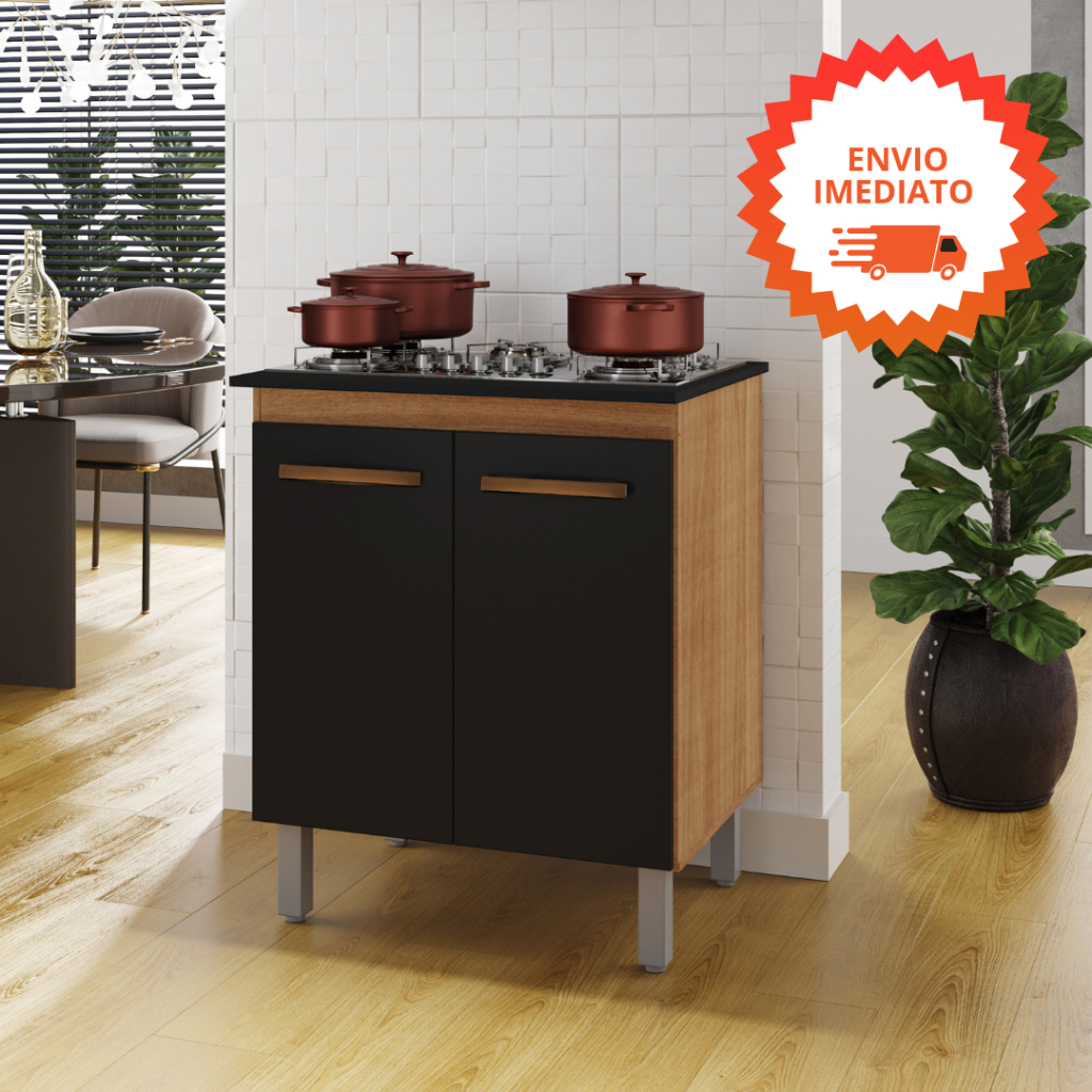 Armário Balcão de Cozinha Para Cooktop 4 e 5 Bocas Jade 75cm