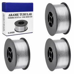Arame Mig Sem Gás 0,8mm Rolo Com 1kg Kit 3 Rolos Wwsoldas