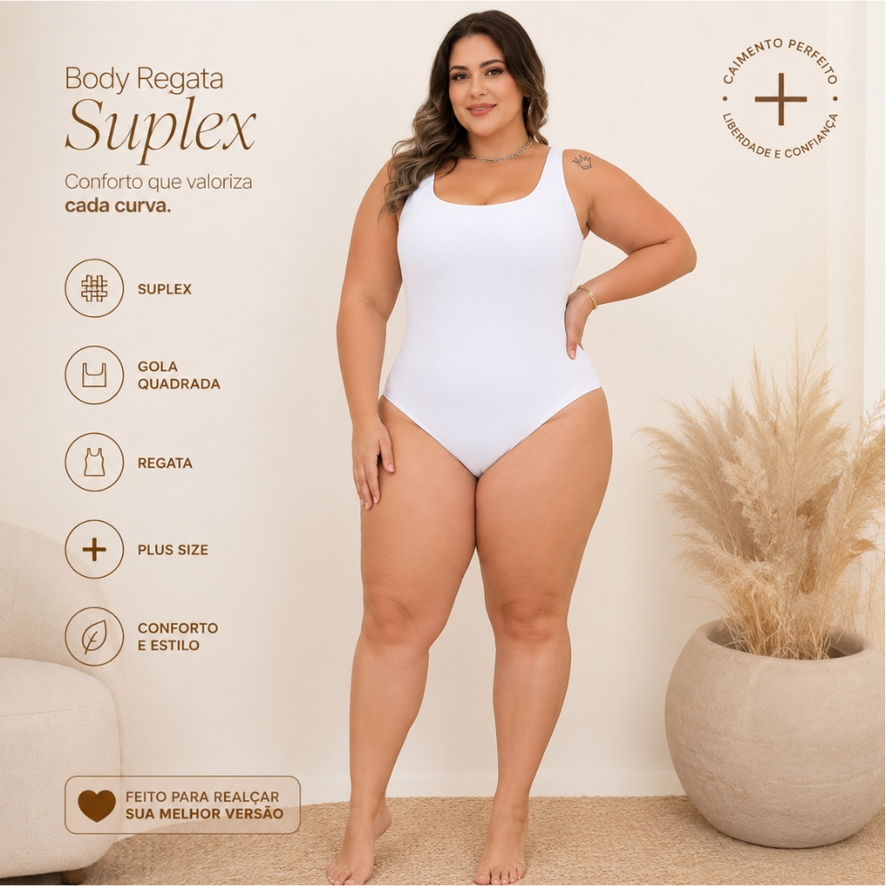 Kit Body Feminino Plus Size Regata Moda Casual