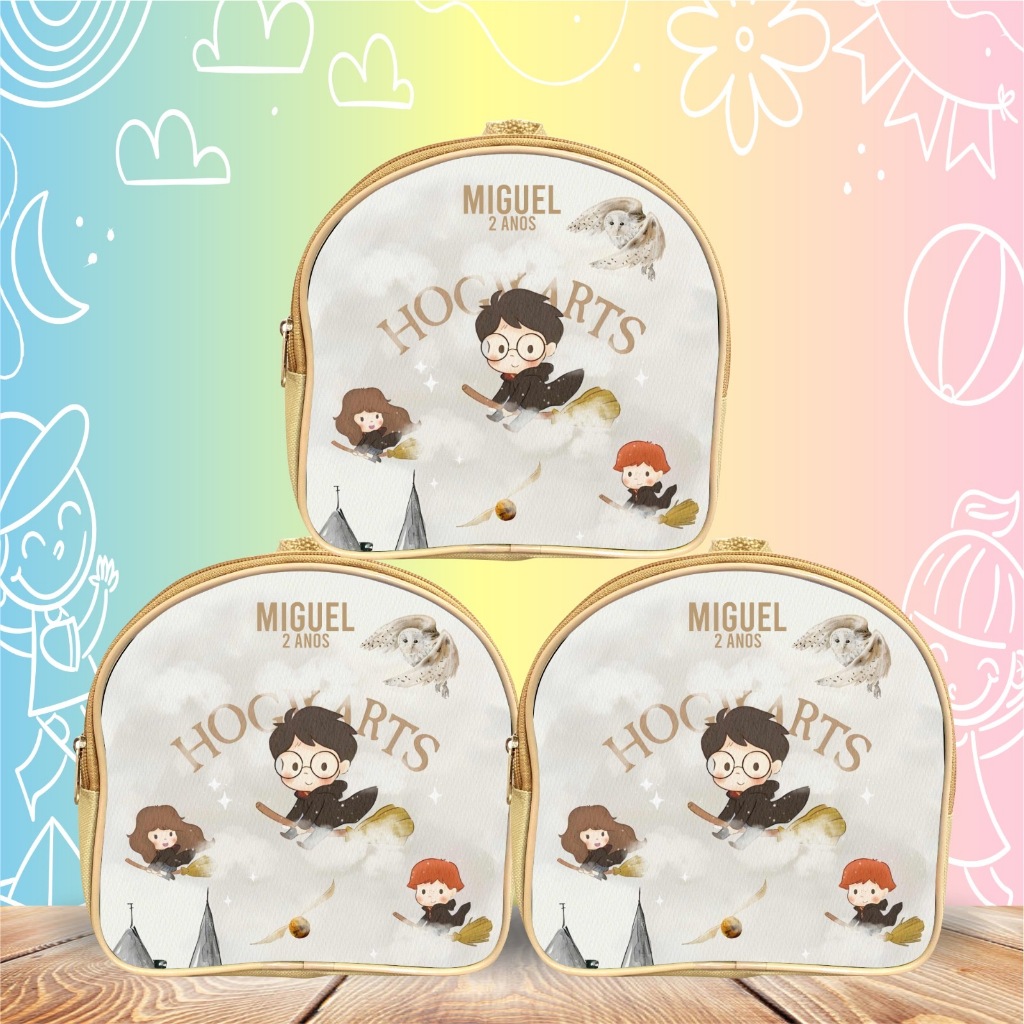 10 Mochilinhas personalizada no tema Harry potter, personalizamos para aniversários, brindes, mimos e lembrancinhas