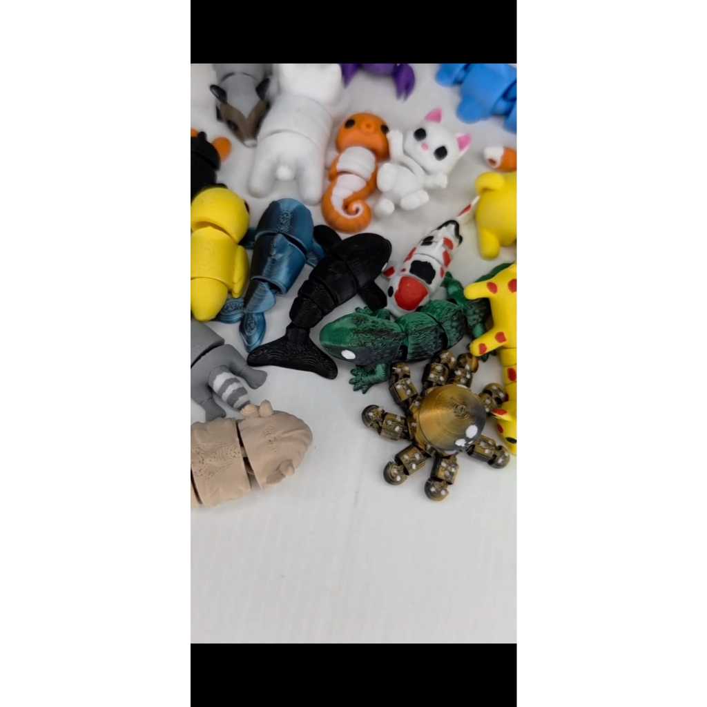 Novo Kits Sortidos - Wiggles Mini Animais Flexíveis - Kits 12/16/24/32 unidades Bixinhos Chaveiro Fidget Lembrancinha