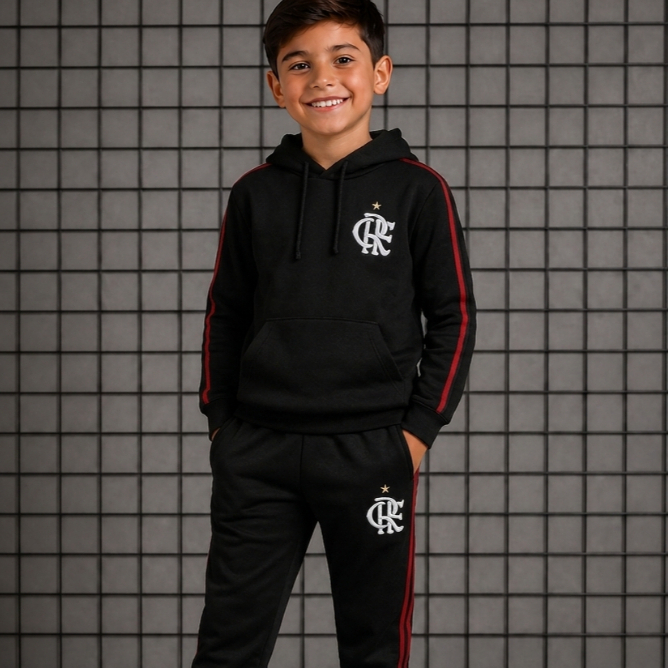 Conjunto com CASACO E CALÇA ABRIGO masculino infantil MOLETOM do 2 ao 14 anos PARA JOGOS-ENTREGA RAPIDA