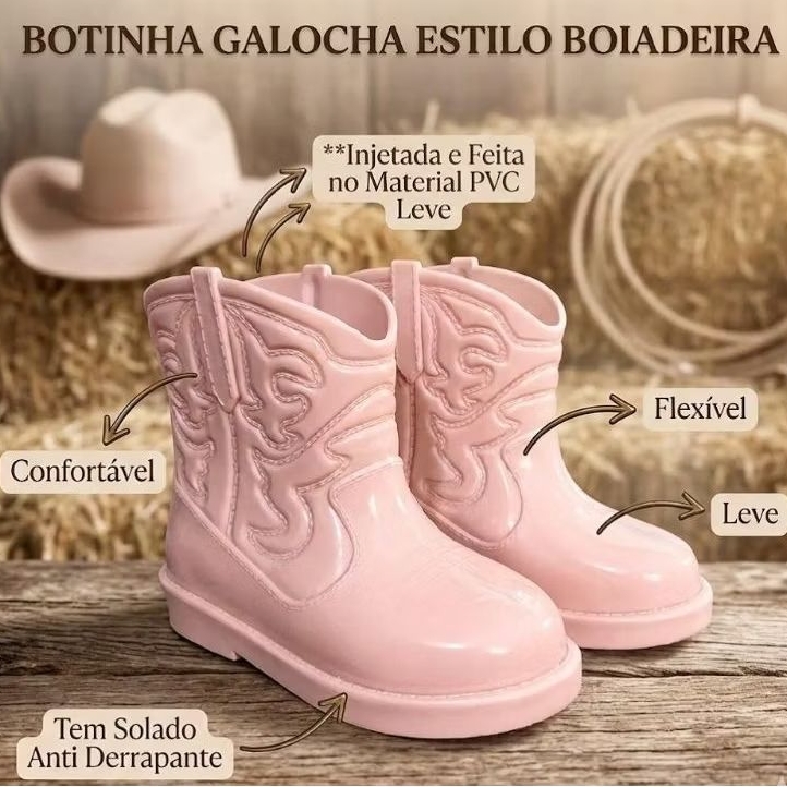 Bota galocha texana infantil lançamento boiadeirinha