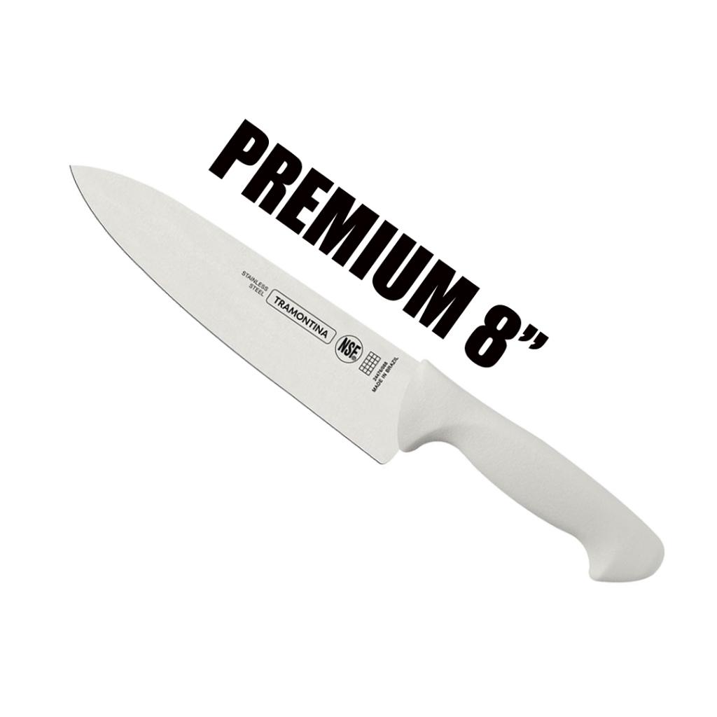 Faca Chef Tramontina Premium Lâmina Inox Cabo Polipropileno 8 polegadas