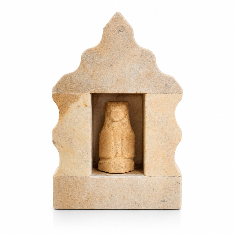 Capela em Pedra Sabão Com Imagem Nossa Senhora Aparecida Decoração Religiosa