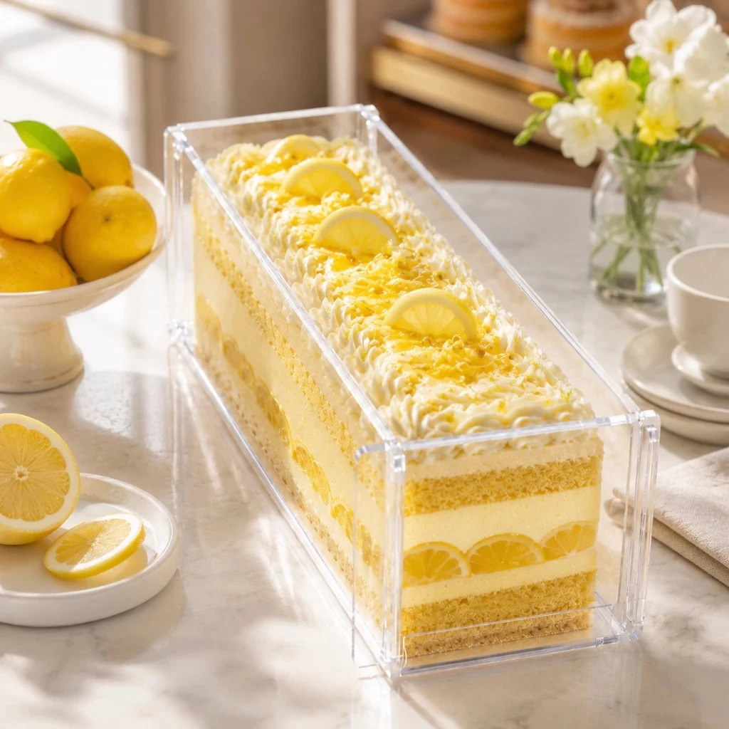Formas Retangular Slice Cake em Acrílico Para Bolo 30x10x10 Confeitaria Fatias Perfeitas Molde — imagem 1