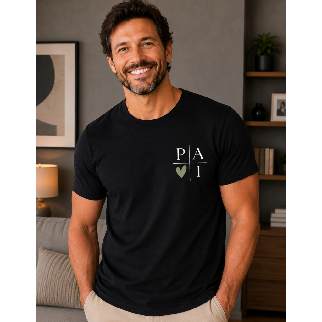 Camiseta Básica Masculina 100% Algodão Presente De Natal Dia Dos Pais Pai Coração