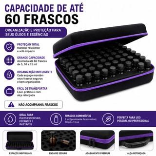 Estojo case de Armazenamento para 60 Frascos De Óleo Essencial Para Aromaterapia bolsa