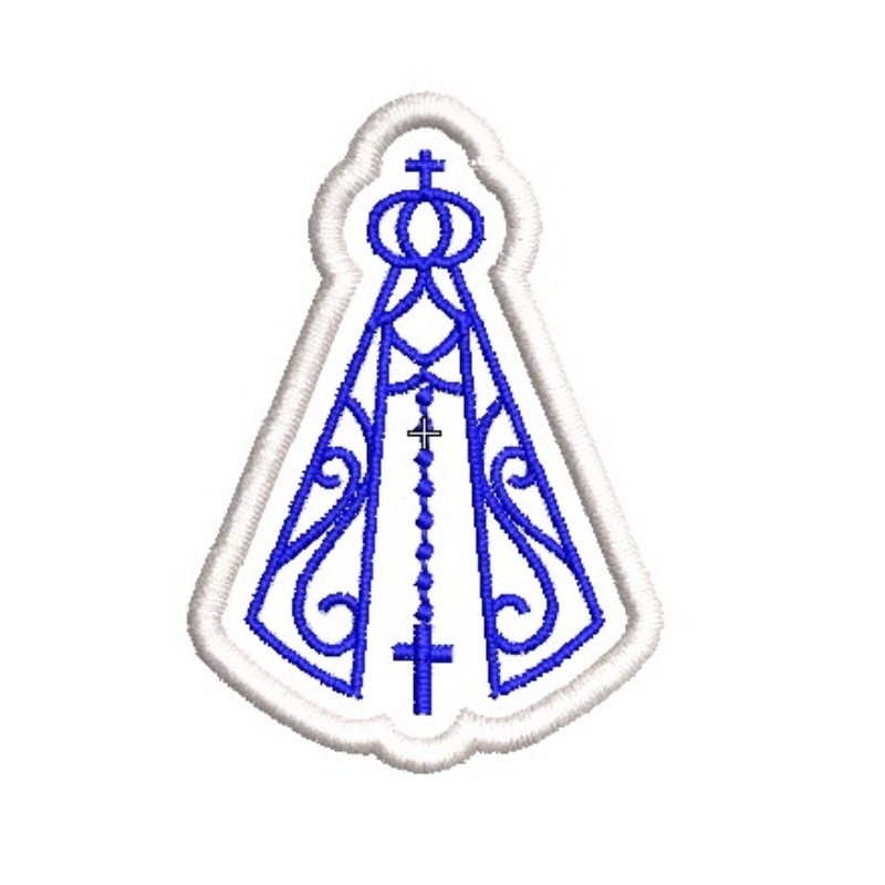 PATCH BORDADO TERMOCOLANTE NOSSA SENHORA APARECIDA 5 CM APLIQUE TERMOCOLANTE NOSSA SENHORA APARECIDA