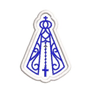 PATCH BORDADO TERMOCOLANTE NOSSA SENHORA APARECIDA 5 CM APLIQUE TERMOCOLANTE NOSSA SENHORA APARECIDA