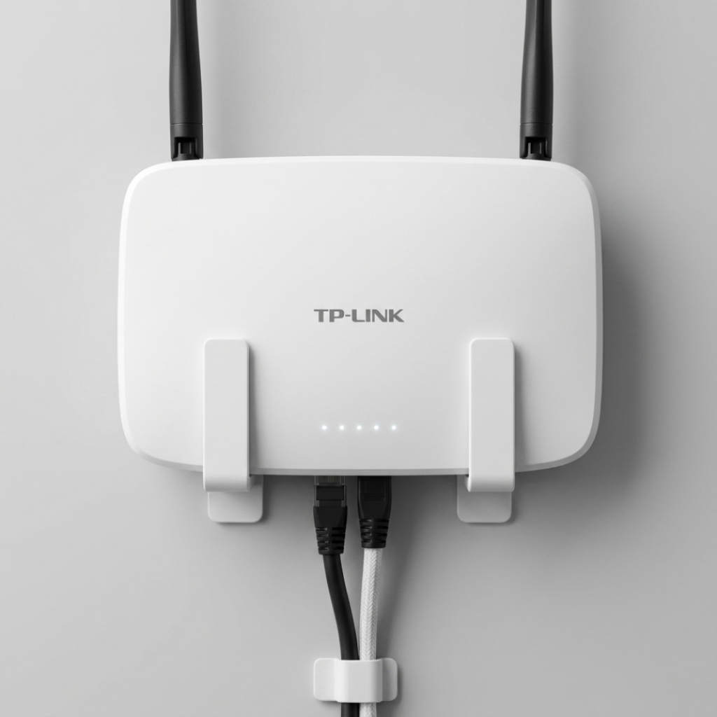 Suporte Para Roteador Modem Wi-Fi Parede Sem Furo Fita 3M Universal Organizador de Cabos Casa Escritório 4 cm e 5 cm