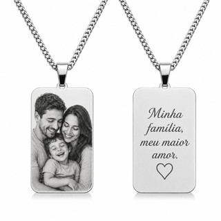 Colar Personalizado com Fotogravação em Aço Inox