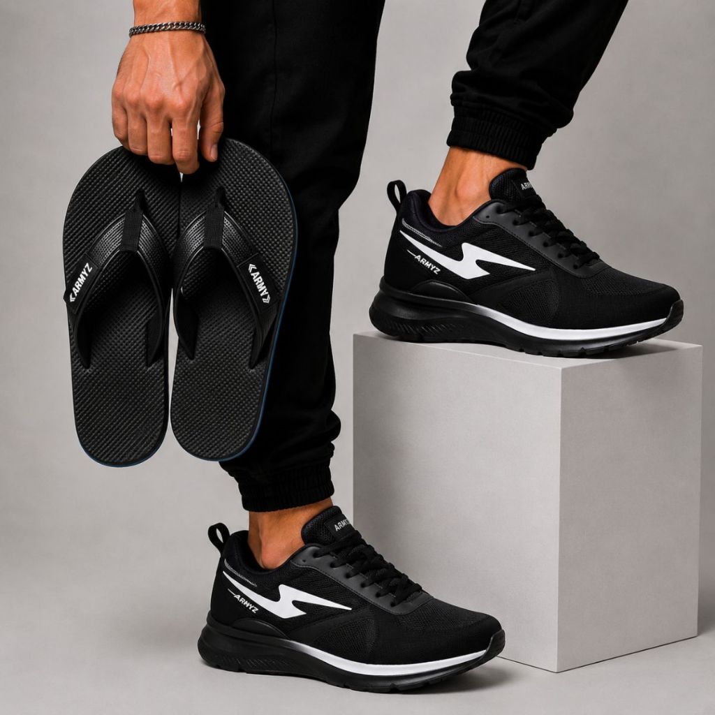 Kit Esportivo Masculino com Tênis Leve e Macio e Chinelo Confortável — foto 6