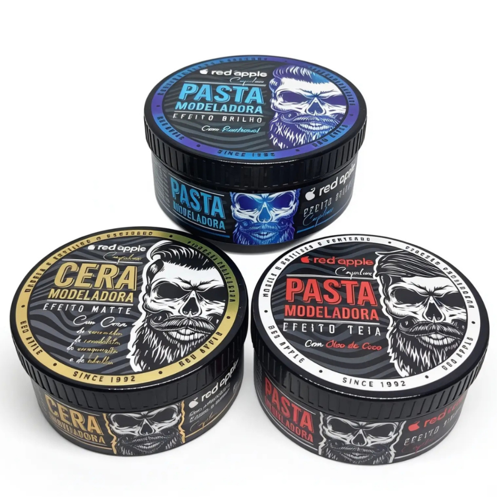 Cera e Pasta Modeladora Red Apple 80g Efeito Matte, Teia e Brilho