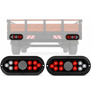 Par Lanterna Led Carretinha Jetski Reboque Blindada Bivolt 12v 24v