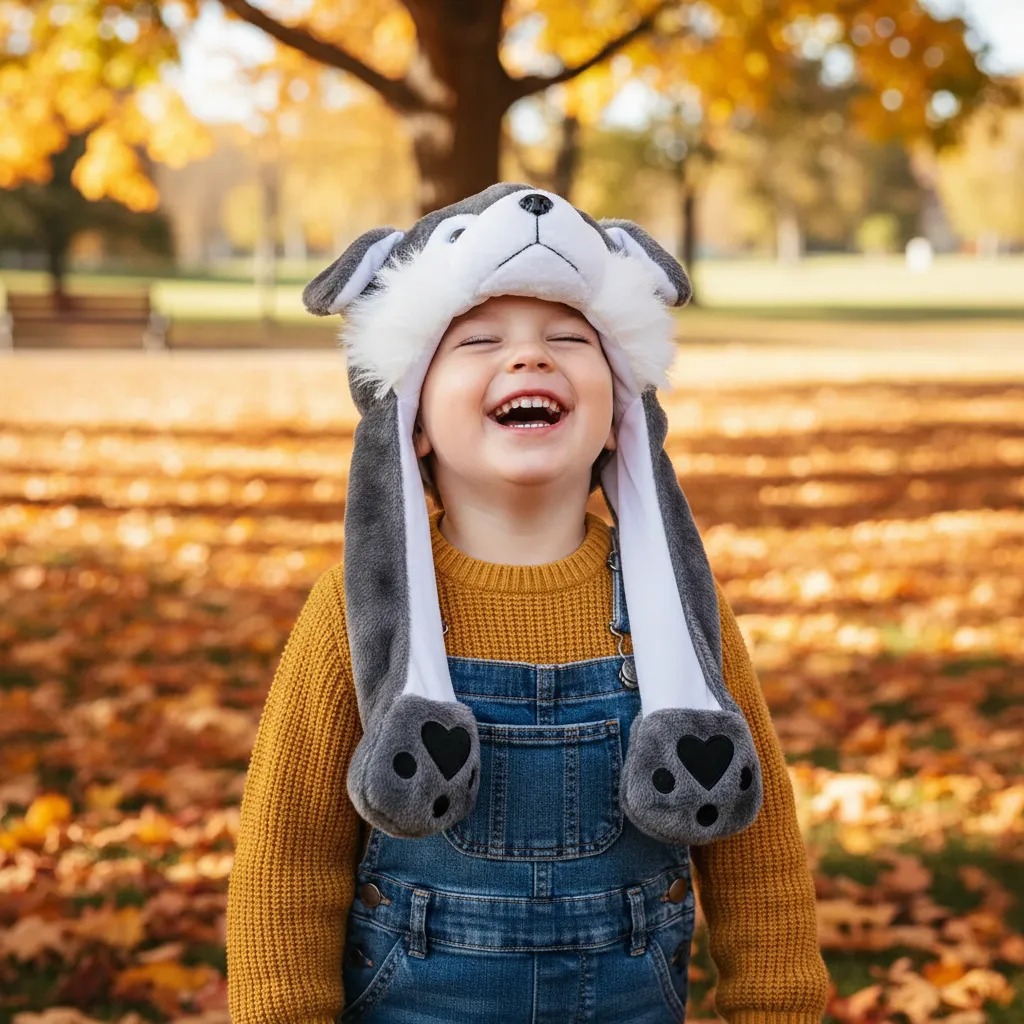 Touca Infantil com Orelhas que Levantam ao Apertar as Patinha