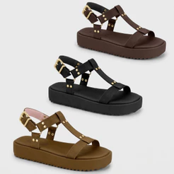 Sandália Feminina Moleca Papete Tratorada Flatform Tachas Original