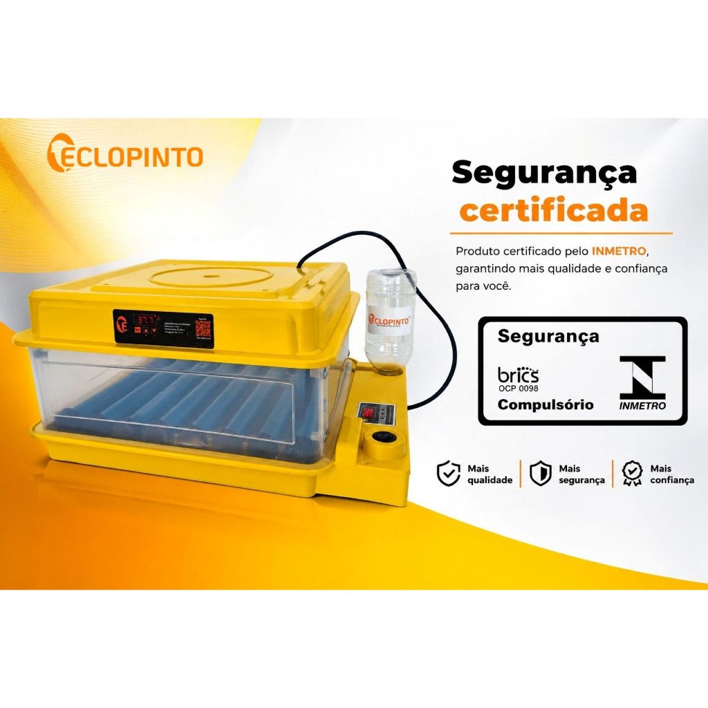Chocadeira Eclopinto 35 Ovos Digital Viragem Automática Por Roletes