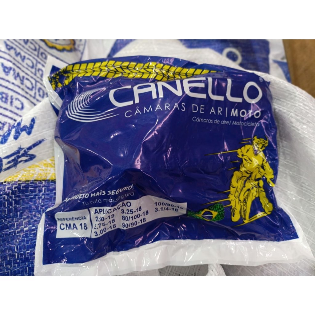 Câmara de Ar Canello CMA 18 2mm Diant/ Tras ARO 18 CG Titan Fan Factor Ybr Start Cargo125 150 160 — imagem 2 de 2