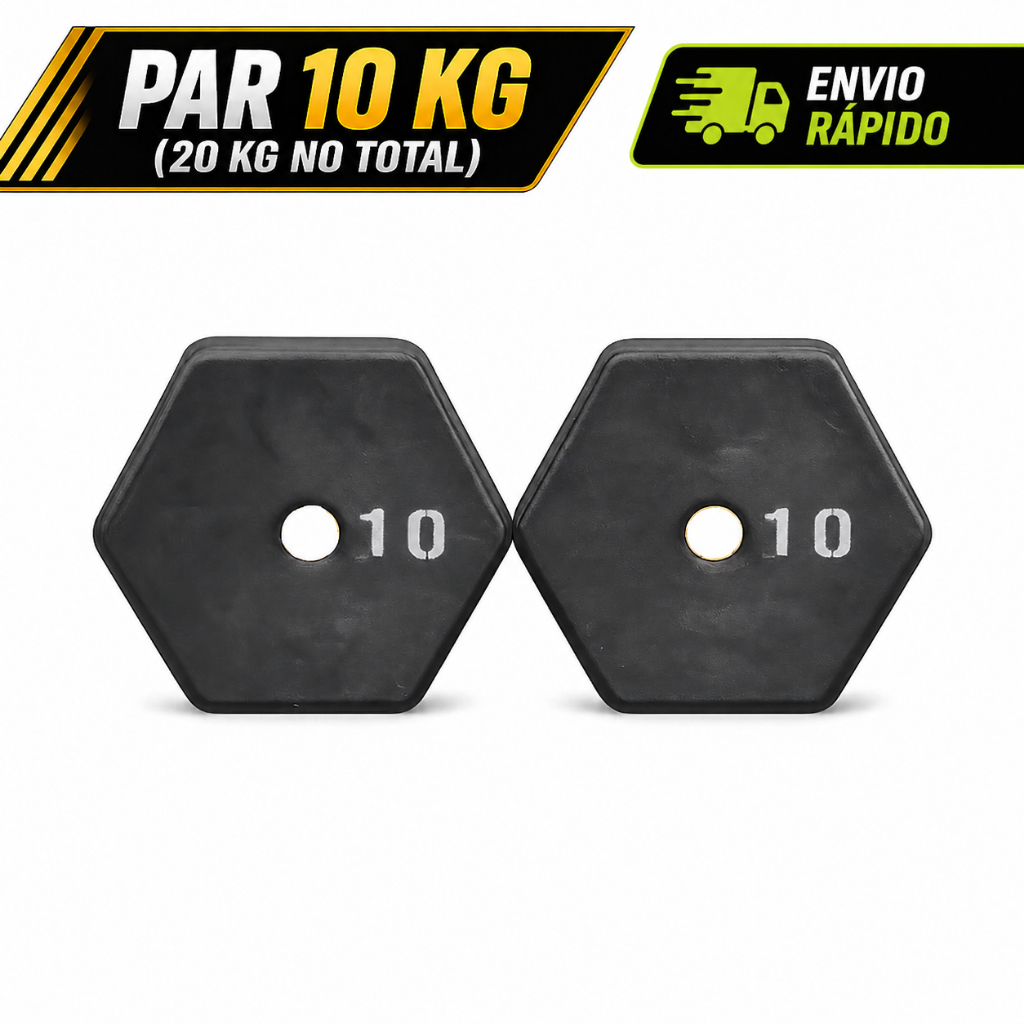2 x 10kg Anilha com Revestimento  - A PRONTA ENTREGA  -  PROMOÇÃO TEMPORÁRIA