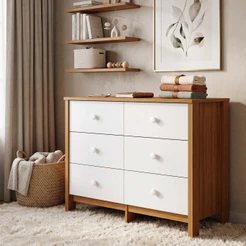 Cômoda 6 Gavetas Grande Casal e Solteiro Organizador Roupa Espaçosa Design Moderno Durável Branca