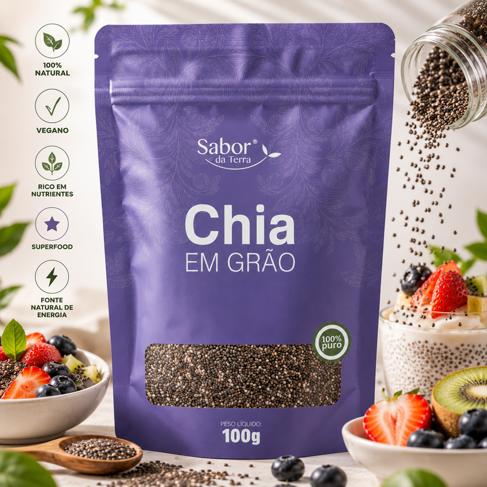 Chia 100g Grãos Naturais