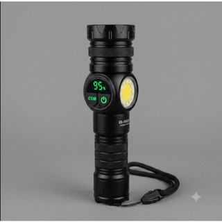 Lanterna Tática Recarregável Bmax BM-8557 Alta Potência Magnética C/ Imã, Zoom e USB-C
