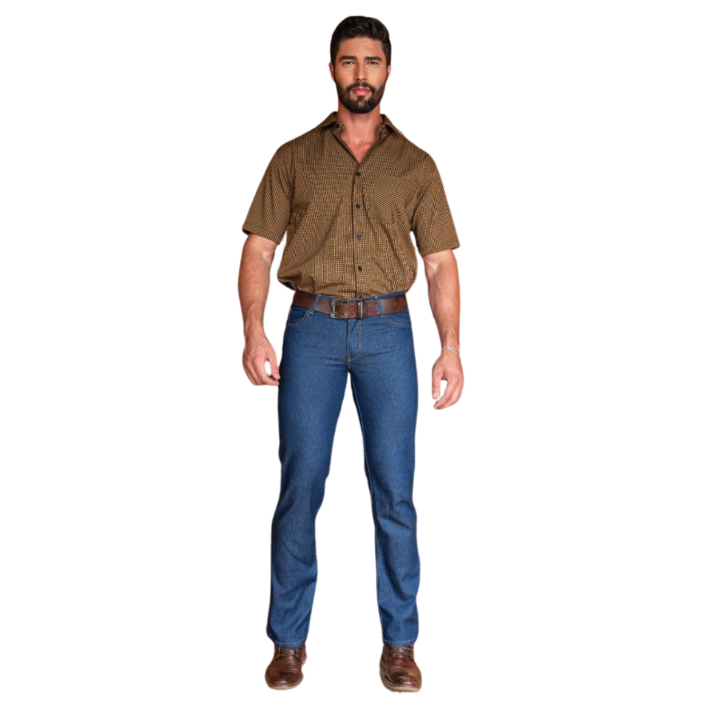 Calça Jeans Masculina Reta Básica Tradicional Serviço Dia a Dia Resistente Conforto - Ref: 916
