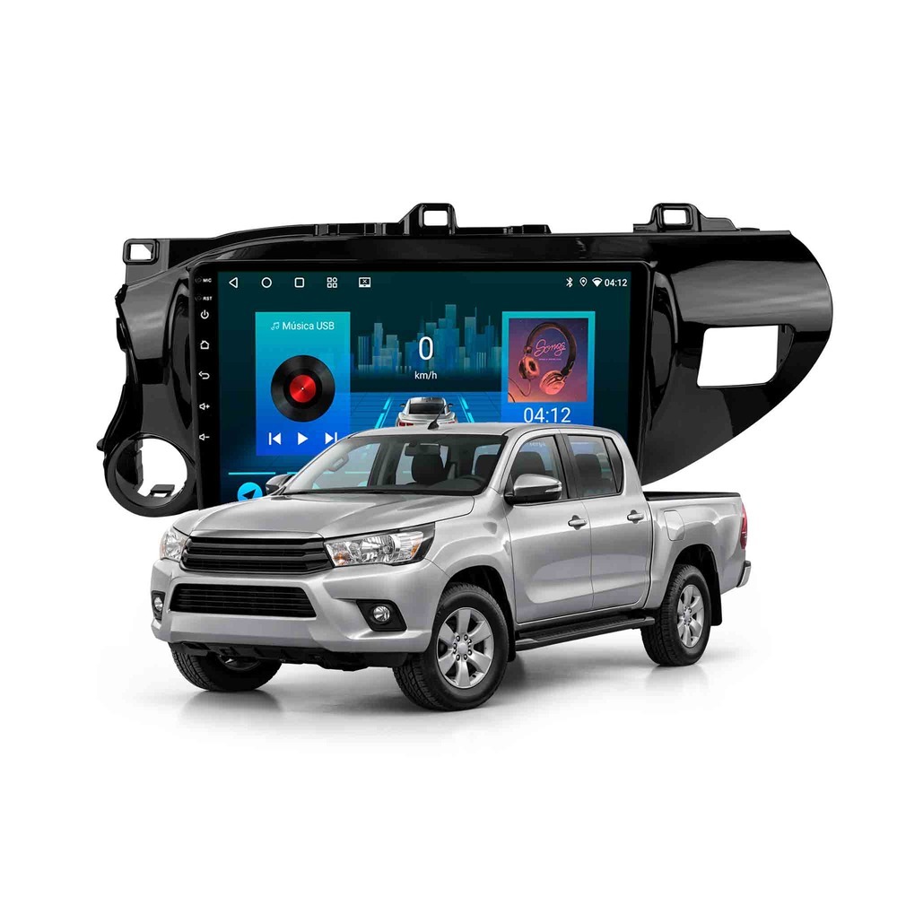 Central Multimídia 10" Toyota Hilux 2017 A 2024 Carplay Android Gps Qled