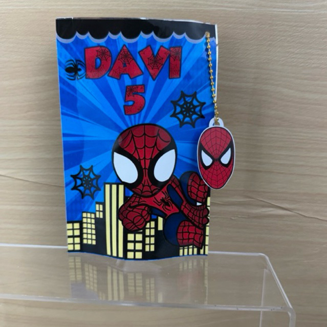 Saquinho Zip Lock Personalizado Homem Aranha  com tag 10x15 cm | Lembrancinha Festa Infantil | Qualquer Tema