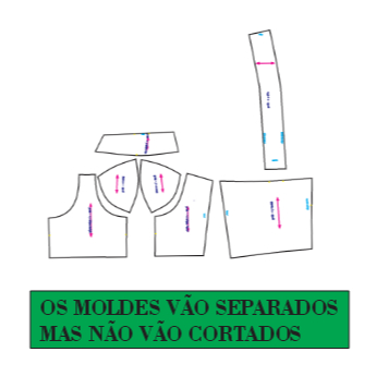 MOLDE PARA COSTURA ,CROPPED DE BOJO ALÇA LARGA IMPRESSO EM PAPEL 90 GM MODELAGEM FEMININA HSTZ-604 — imagem 2 de 2