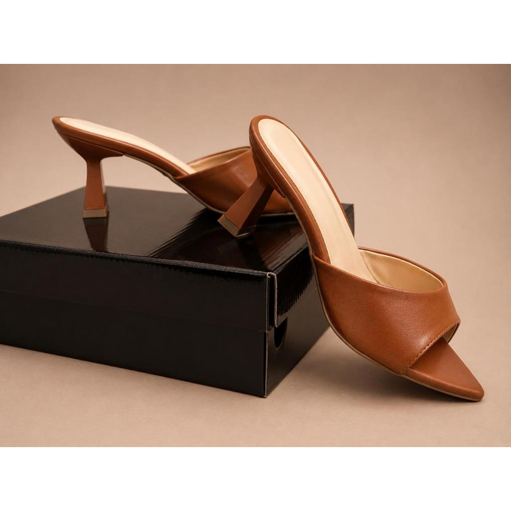 Tamanco Bico Folha Elegante Salto 7 CM — imagem 2 de 2
