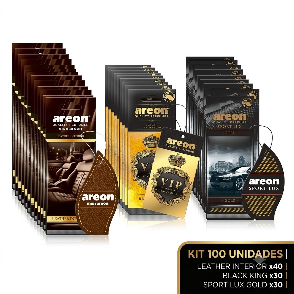 Kit Aromatizante Automotivo Areon 40 Leather Interior 30 Black King 30 Sport Lux Gold