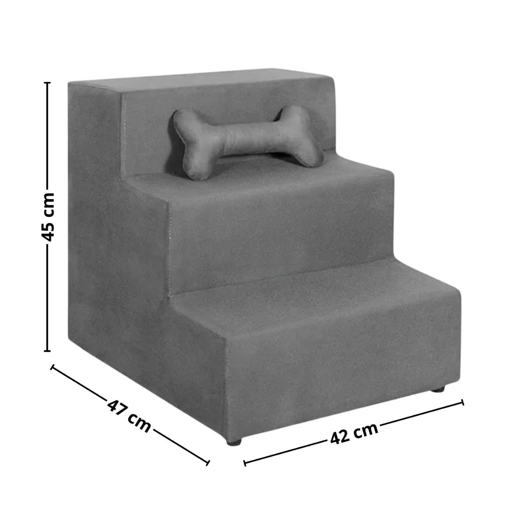 Escada luxo Para Cachorro Gato Pet 3 Degraus