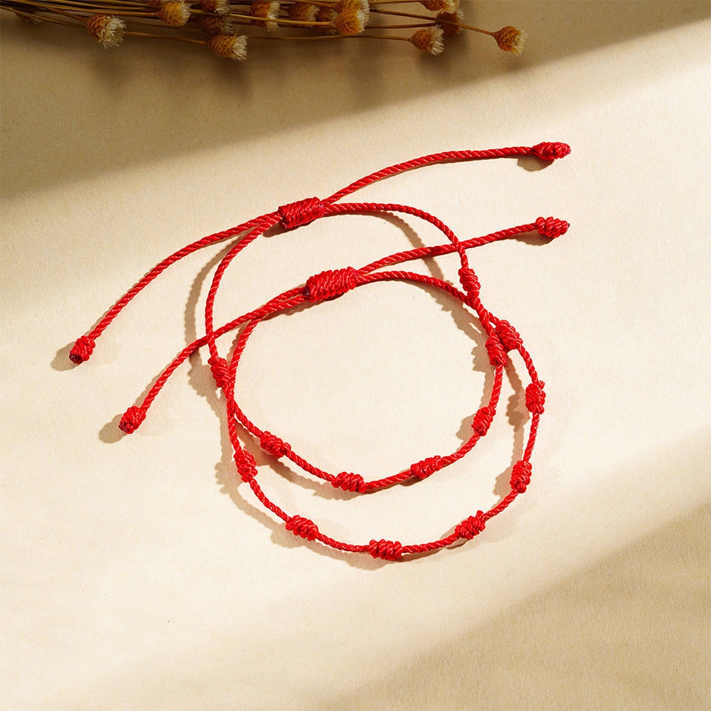kit 2-10 Pulseira Vermelha Kabbalah de Proteção Unitária – Fio do Destino, Pulseira da Sorte contra Mau-Olhado VAN