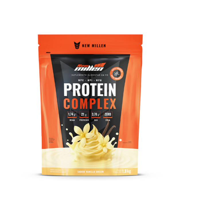 PROTEIN COMPLEX NEW MILLEN 1,8KG - (O Blend Proteico Mais Vendido Do Brasil)( Nova Fórmula com EAA )